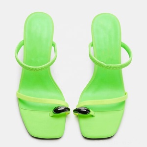 Stylish Women's <b>Clip</b> Toe Sandals High Heels Stiletto Dress Double Stretchy Straps Shoes Party Wedge Metal Heeled Pumps - Product Image 4