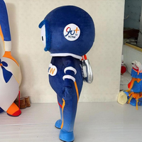 Kinqee s'ouvre avec un costume de mascotte bleu de robot de cosplay de mascotte 3d