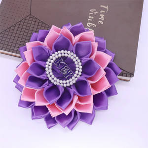 Kualitas beberapa kelopak Satin dihiasi lucu ungu dan merah muda nada Corsage Pin Yunani Kappa Epsilon Psi bunga Sorority bros - Product Image 3