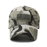 Casquette de baseball camouflage avec logo brodé, casquette tactique personnalisée, casquette drapeau américain