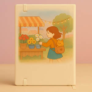 Cuaderno de Cuero Cálido y Acogedor con Ilustración de Café y Frases de Magia - Product Image 3