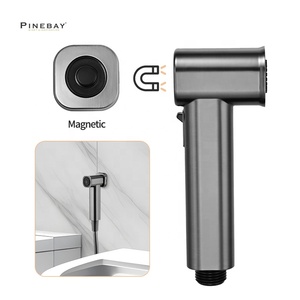 PINEBAY New Model Square Baby Diaper Spray Shower Easy Control Water Pressure Toilet Shattaf Set Bathroom ABS Bidet Sprayer Set