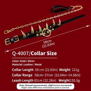 Women and <b>Men</b> Padded Leather Bondage Collar and Leash Set Leather Sex <b>Toys</b> BDSM Slave Collar <b>for</b> Bondage Restraints - Product Image 2
