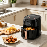 Friteuse à air chaud grande taille pour la maison, commande tactile intelligente, flux d'air chaud à 360°, protection anti-cuisson à sec, panier de cuisson antiadhésif