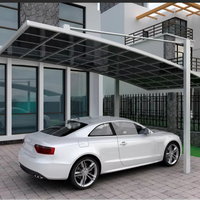 Grand abri de voiture individuel en alliage d'aluminium avec toit en polycarbonate pour garage extérieur, jardin, abri de stationnement, imperméable, durable, autoportant