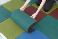 Dalles de caoutchouc imperméables 50x50cm pour aire de jeux extérieure, tapis de sol polychromes pour enfants et maternelles, tapis de sol en caoutchouc pour salle de sport
