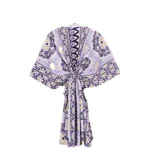 Kaftan en coton fait main haut de gamme pour femme, style ample, imprimé floral vintage naturel, idéal pour l'été et les loisirs printaniers - Product Image 5