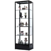 Vitrine de présentation de trophées faite à la main avec vitrine en verre transparent personnalisée, vision complète, verrouillable, en verre trempé