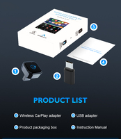 Adaptateur CarPlay sans fil 2-en-1 LD-CP18, connexion automatique Plug and Play, dongle USB, convertit le CarPlay filaire en sans fil