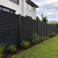 Clôture de jardin et balcon moderne en aluminium noir à lattes horizontales, style australien, pour l'intimité, écologique, résistante aux UV et durable