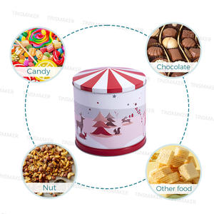 Boîte en métal ronde en fer blanc de 6 pouces pour collations bonbons carrousel musique aluminium biscuit étain Sublimation pour le stockage des collations à charnière - Product Image 4