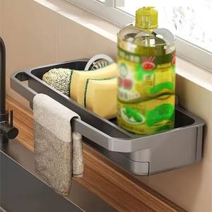 Étagères de rangement pour évier de cuisine à vidange automatique Accessoires en plastique Robinets Étagères de rangement pour chiffon éponge <span class=keywords><strong>savon</strong></span> - Product Image 1