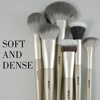 Ensemble de pinceaux de maquillage professionnel en cheveux synthétiques, 16 pièces, pinceaux de luxe pour les lèvres et le visage, personnalisé, champagne, or, privé