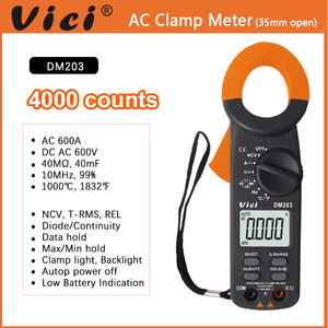 DM203 3 3/<strong>4</strong> 4000 Counts NCV REL T-RMS Auto <strong>Manual</strong> Ranging Clamp Meter - Product Image 2