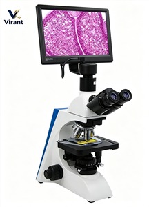 Microscope biologique binoculaire vétérinaire avec objectifs multiples et plateau de précision <span class=keywords><strong>pour</strong></span> échantillons de sang, de sperme et de tissus animaux - Product Image 4