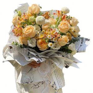 Papier Kraft Imperméable pour Emballage de Bouquet de Fleurs 56x56cm Emballage Cadeau pour Fleuristes & Fête des Mères & Mariage - Product Image 4