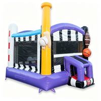 Fun Bounce BO012, Casa Inflable con Temática Deportiva 3D, 13x13x14 pies, PVC Comercial para Fiestas de Cumpleaños Infantiles y Juegos al Aire Libre