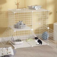 Cage pour animaux de compagnie rectangulaire en métal 35x35, cage pour chat détachable, villa pour chat, cage respirante, assemblage libre, espace extra-large