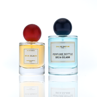 Botella de Perfume de Vidrio de 30ml 50ml 100ml, Cilíndrica, Vacía, con Cuello Prensado y Tapa de Madera, Muy Popular
