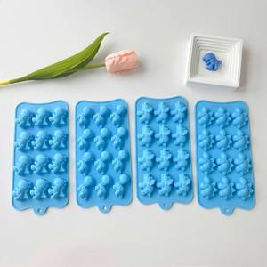 12 cavidades caramelo Chocolate moldes de silicona gelatina cubitos de hielo hacer moldes Tyrannosaurus <span class=keywords><strong>Rex</strong></span> Triceratops moldes de animales - Product Image 2