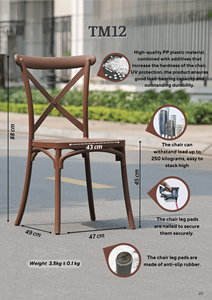 Modern Black Crossback <b>Dining</b> <b>Chair</b> | <b>Stackable</b> Polypropylene Bistro Patio Seat for Commercial Luxury European Cafe Restaurant - Product Image 2