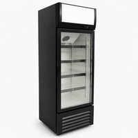 Réfrigérateur commercial pour boissons avec éclairage LED, contrôleur numérique, porte vitrée simple, réfrigérateur vertical pour café