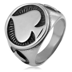 yunnique Stainless Steel Spade <b>Ring</b> Unisex Fashion Jewelry Gift <b>Plain</b> Geometric Design - Product Image 1