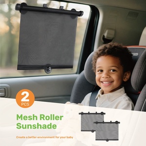 <span class=keywords><strong>Parasol</strong></span> retráctil negro para ventana <span class=keywords><strong>lateral</strong></span> de <span class=keywords><strong>coche</strong></span> de 2 piezas con protección UV para bebés, niños, niños y niñas - Product Image 2