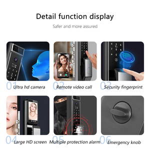 Serrure <span class=keywords><strong>de</strong></span> porte intelligente entièrement automatique EY-V500 avec reconnaissance faciale Wi-Fi, déverrouillage par carte et code, compatible IP, en alliage <span class=keywords><strong>de</strong></span> zinc pour bois - Product Image 5