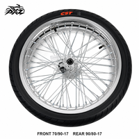 Ensemble de roues Supermoto chromées haute performance de 17 pouces pour Surron Light Bee LBX Talaria X3 X4 79Bike, jeu de pneus 70/90-17 90/80-17