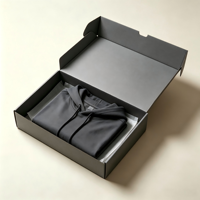 Boîte d'expédition en carton ondulé gris anthracite avec logo personnalisé, boîte d'expédition minimaliste pour vêtements, sweat-shirt, vêtements, emballage