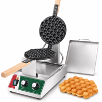 COOKAID Nouvelle Machine à Gaufres Électrique Commerciale en Acier Inoxydable Style Hong Kong, Contrôle Facile par Bouton, Minuteur