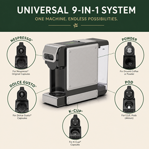 19 Bar Professional Multi Capsule Espresso <b>Machine</b> with 1L.Transparent Removable <b>Water</b> - Product Image 5
