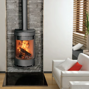 Estufa de Leña Independiente Británica PVR, Chimenea de Hierro Fundido Contemporánea, Calentador Ecológico para Sala de Estar o Villa, Diseño Ecodesign - Product Image 6