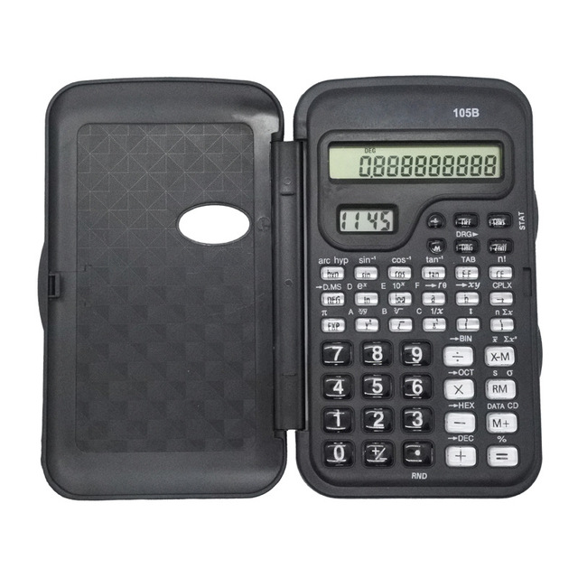 Portable 56-Function Trigonometric Calculator 105B Student Statistics Scientific Calculator High Test Battery Operated Plastic