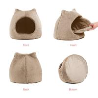 Maisonnette pour animaux de compagnie en peluche personnalisée, directement de l'usine, niche pour chat, grotte pour chat fermée, cachette en fausse fourrure, lit pour animaux de compagnie, lavable en machine, OEM ODM, vente en gros