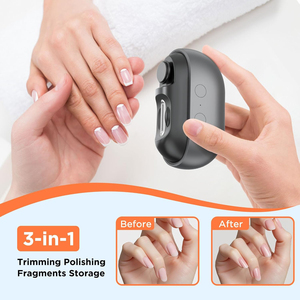 Electric Nail Clipper Trimmer Polisher Automatic LED Light Built-in Nail Scraps Storage Box Low Light Conditions Elderly Kids - Product Image 6