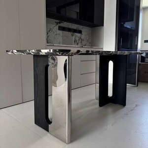 Bàn ăn đá cẩm thạch cao cấp phong cách Ý hiện đại, dành cho phòng khách, nội thất gia đình, sức chứa 8 người, bảo hành 2 năm - Product Image 5