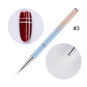 Pinceau à ongles en acrylique avec manche métallique dégradé, pinceau de manucure personnalisé pour les extensions d'ongles en poudre acrylique - Product Image 5