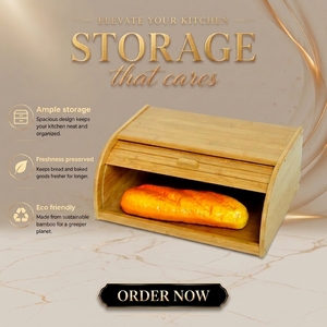 Factory Direct Large Capacity <strong>Storage</strong> Bread Box for Homemade Bread Extra Top <strong>Storage</strong> - Product Image 5