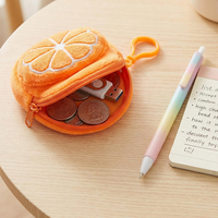 Dompet Koin Lucu Bentuk Buah 8CM, Dompet Kecil Kawaii dengan Gantungan Kunci untuk Tas Ransel
