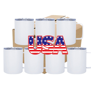 Livraison Gratuite Entrepôt US – Nouveaux Gobelets Droits en Acier Inoxydable 12oz avec Poignée et Couvercle pour Café, Bière, Camping – Style Zen Asiatique par Sublimation - Product Image 1