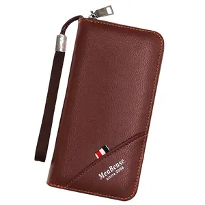 Customized style leather wallet with different colors available New men's PU leather wallet Long capacity card