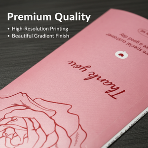 Custom Waterproof Vinyl Die Cut Thank You Card Rose Sticker Pink Small Business Customer Appreciation <b>Gift</b> Card Thank You - Product Image 4