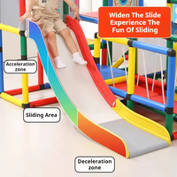 Équipement de terrain de jeu intérieur pour la maison, mur d'escalade éducatif avec toboggan, panneaux et connecteurs pour enfants