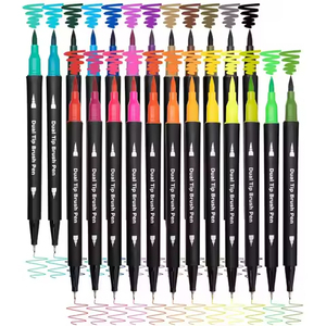Stylos pinceaux double pointe non toxiques, 12 à 120 couleurs, pour dessin, aquarelle, calligraphie et peinture (vente en gros) - Product Image 5