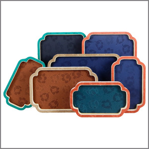 Antique Style Jewelry Display Tray Imitation <b>Embroidery</b> Wooden <b>Frame</b> Multi Color Options For Jewelry Storage And Show - Product Image 4