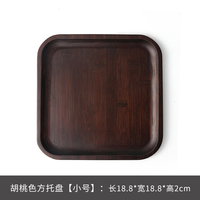 Ebony-colored carved square plate 20*20*2CM