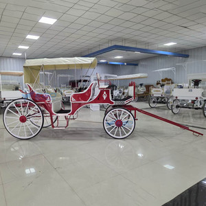 Carruaje Turístico Rojo en Oferta/Carruaje Turístico para Bodas/Carruaje Clásico Tirado por Caballos - Product Image 2