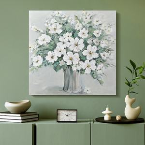 EAGLEGIFTS-pintura grande europea de flores, pintura al óleo de lienzo 3D con Marco, Cuadrado Vertical moderno - Product Image 1